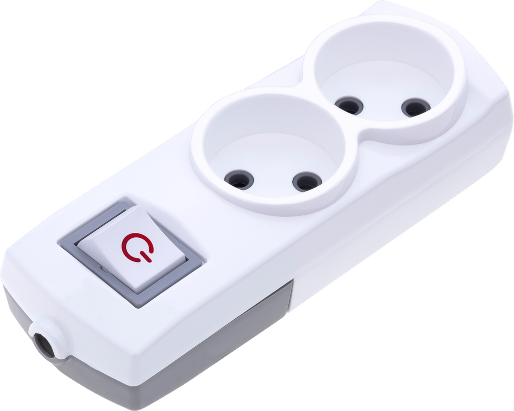 2 Gang Switched Terminal Group Socket Black