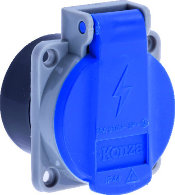 [MKP116] 1X16A Single-Phase Earthed Covered Panel Socket