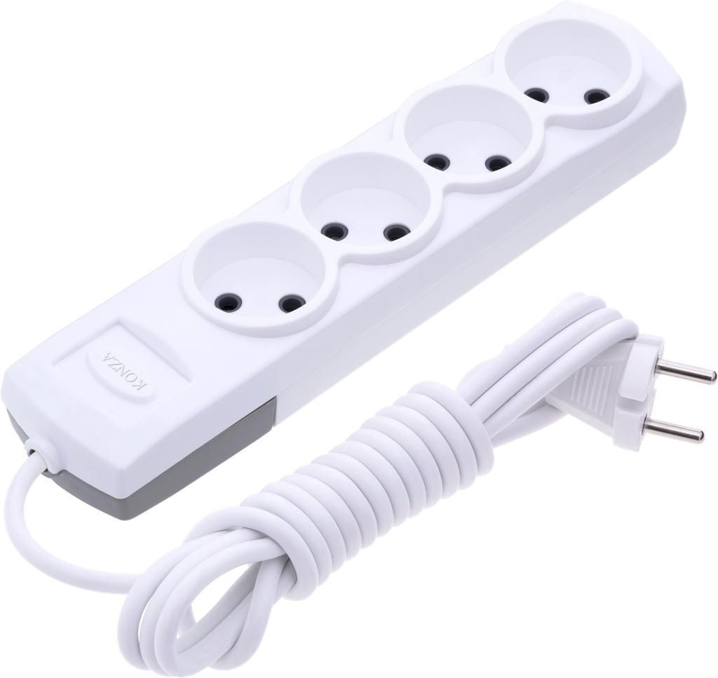 4'LÜ TOPRAKSIZ 2 MT USB KABLOLU GRUP PRİZ