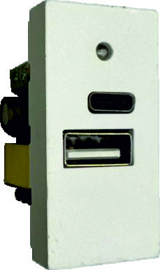 [KON 07 1711] 45 X 22,5 Dual USB + Type-C Charging Adapter 2100Ma