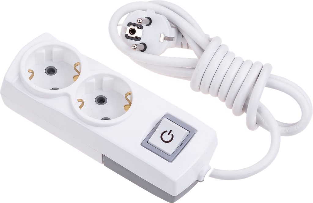 [2011-2] 2 GANG EARTHED GROUP SOCKET + 2M CABLE + SWITCH