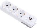 3'LÜ USB TOPRAKLI KLEMENSLİ GRUP PRİZ