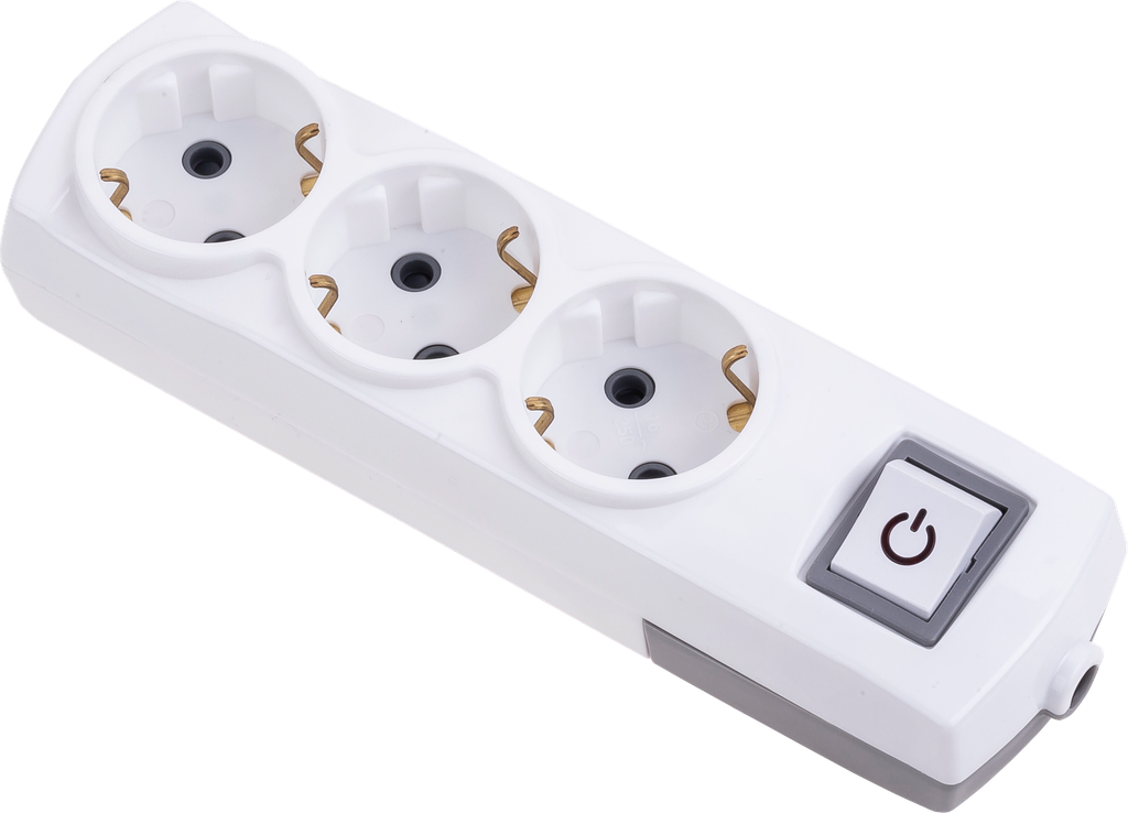 [3011] 3 GANG EARTHED GROUP SOCKET + SWITCH