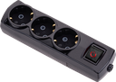 3 Gang Earthed With Terminal Switched Group Socket (Black)