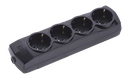 4 Gang Earthed With Terminal Group Socket (Black)