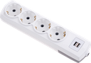 4 с заземлением групповая розетка + USB