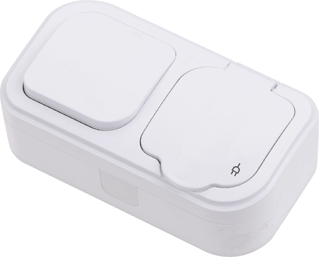 [50-0109] SURFACE MOUNT SWITCH + EARTHED SOCKET WITH COVER