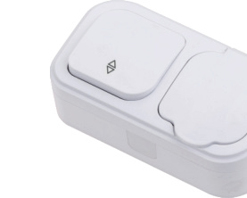 [50-0909] SURFACE MOUNT EARTHED DOUBLE SOCKET WITH COVER