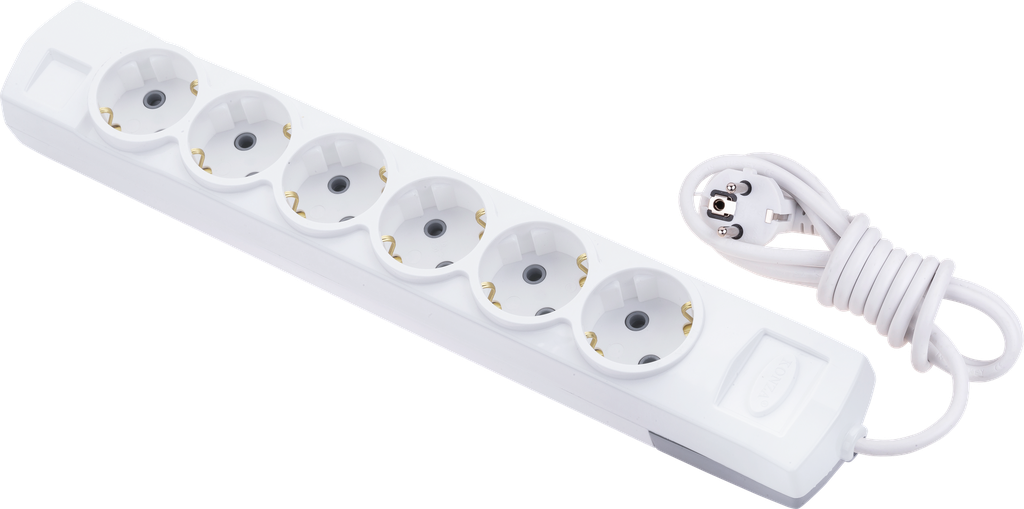 6'LI TOPRAKLI 5 MT KABLOLU GRUP PRİZ