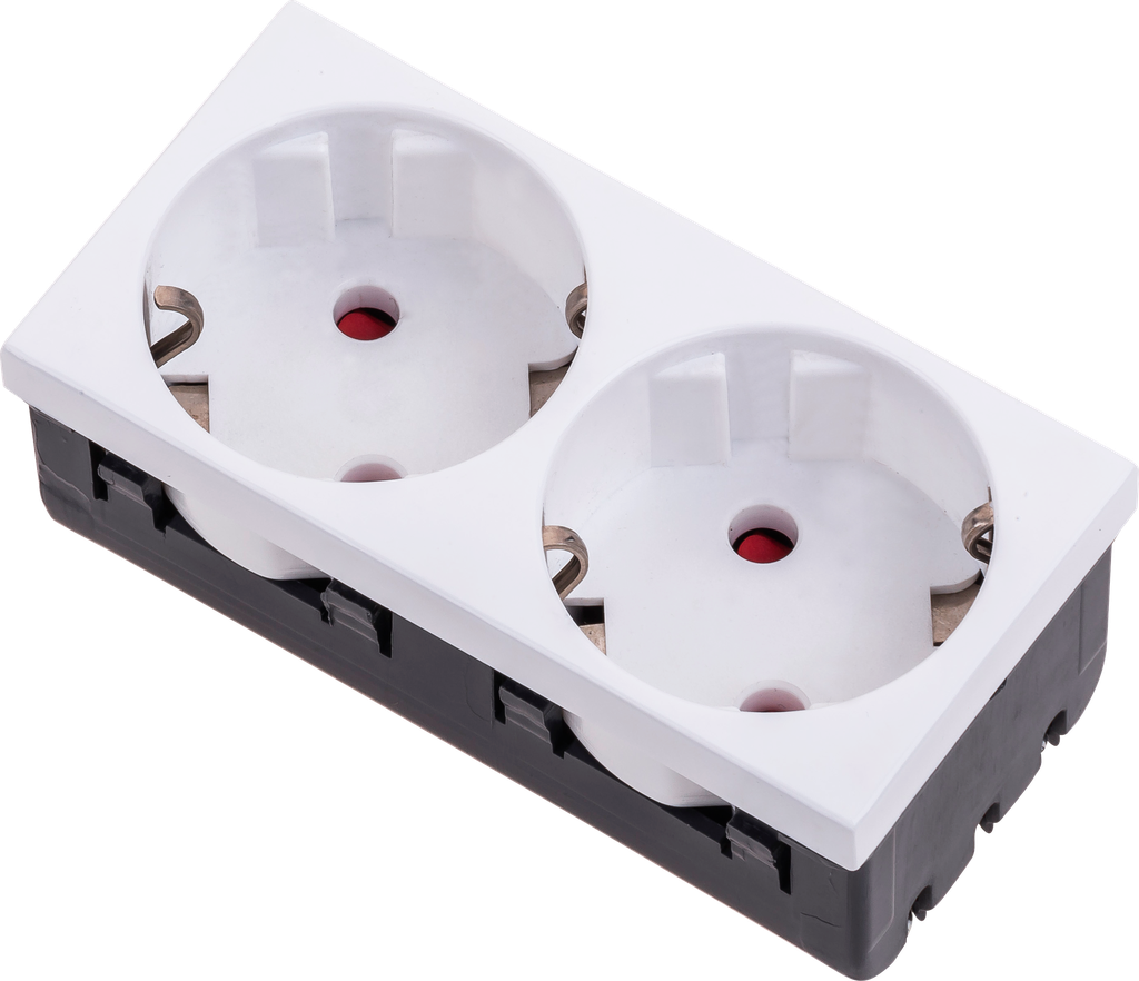 [KON 07 1302] 45X45 İKİLİ ŞEBEKE PRİZİ  ( EĞİK )