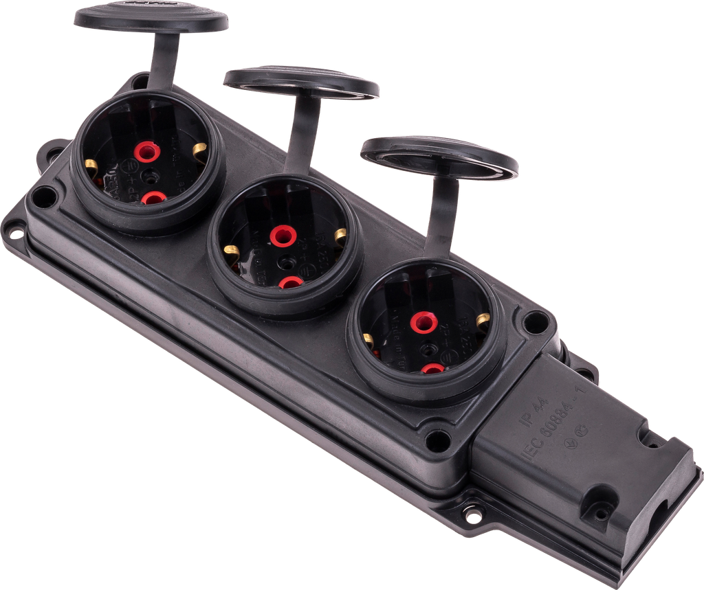 1X16A 3 LÜ TOPRAKLI KAUÇUK PRİZ IP44